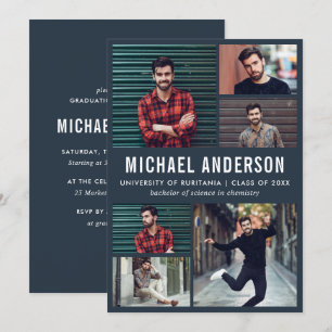 Invitación Medianoche   6 Partido de Graduación Foto de Chalk