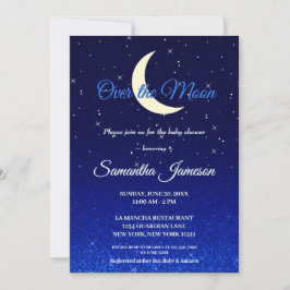 Invitación Medianoche azul sobre la luna Baby Shower