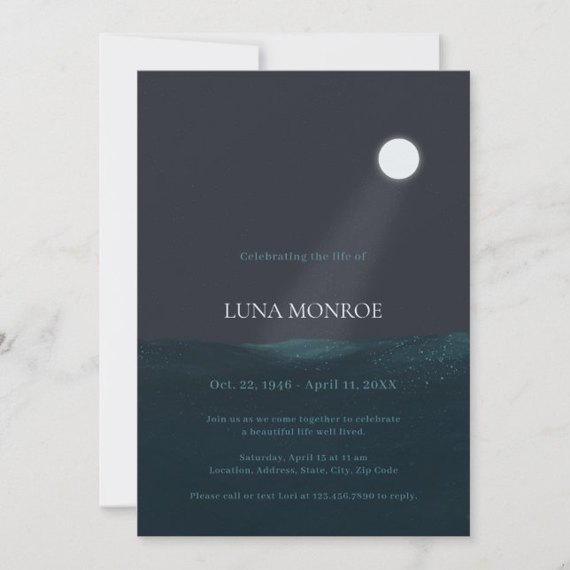 INVITACIÓN MEDIANOCHE EN EL MAR CELEBRACIÓN FUNERAL DE LA VID (Anverso)