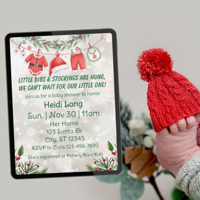 Invitación Medias Colgadas, Fiesta de Bebe para las Fiestas (Subido por el creador)