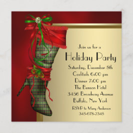 Invitación Medias de Navidad Rojas Medias Rojas de Navidad Do