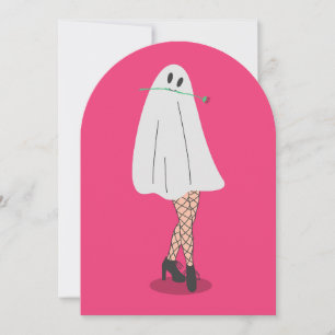 Invitación medias de pesca fantasma de halloween