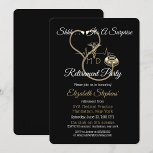 Invitación Médica de Bokek Stethoscope Fiesta de Jubilación d