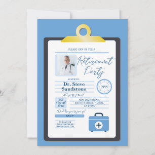 Invitación Médica de Jubilación Almohadilla de Receta Fiesta 
