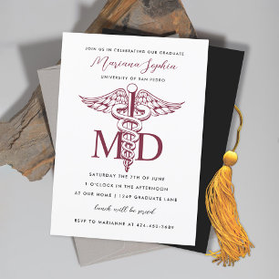 Invitación MÉDICA de Medicina Graduación de Borgoña