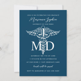 Invitación MÉDICA de Medicina Graduada Personalizado Color