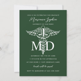Invitación MÉDICA de Medicina Graduada Personalizado Color In