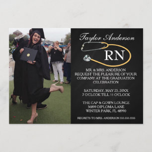Invitación médica de moda de la graduación de la