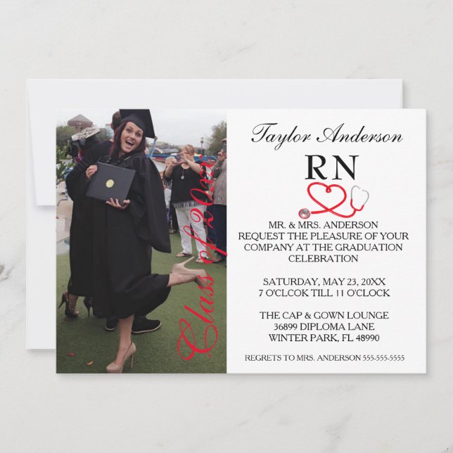Invitación médica de moda de la graduación de la (Anverso)