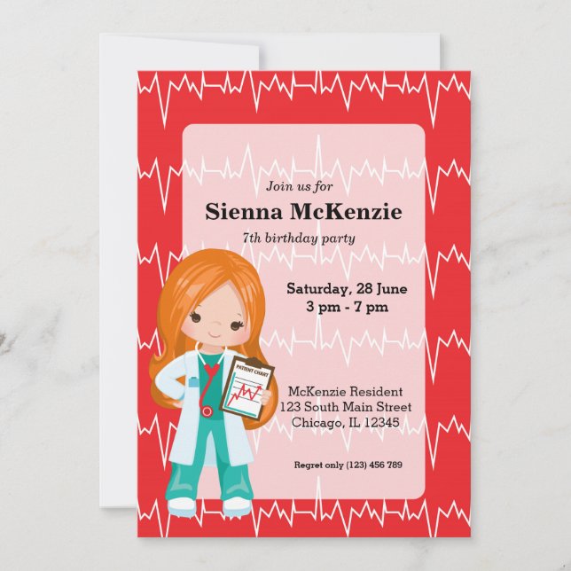 Invitación Médica de niños (Anverso)