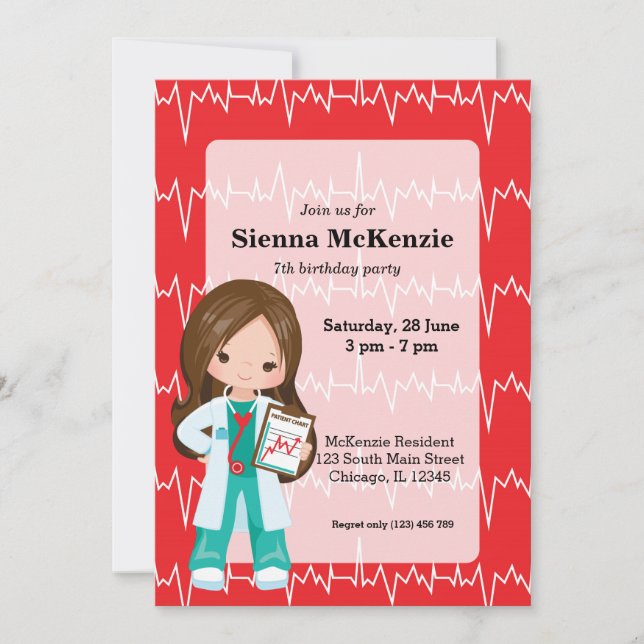 Invitación Médica de niños (Anverso)