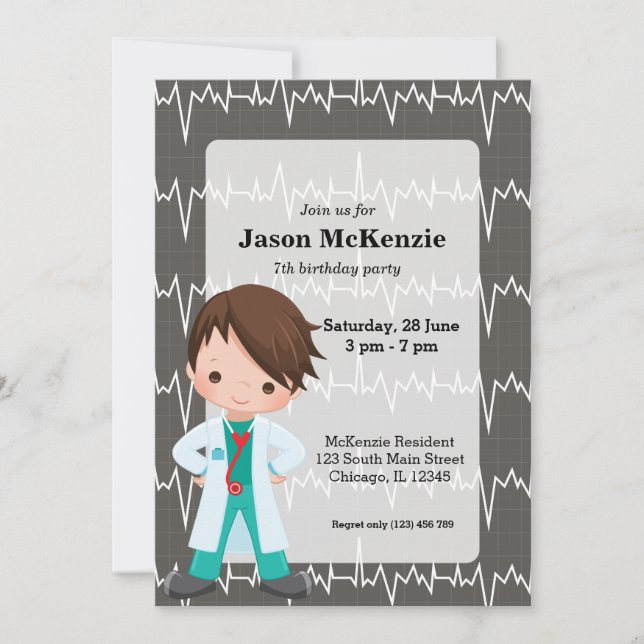 Invitación Médica de niños (Anverso)