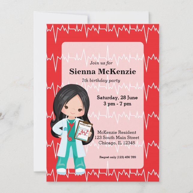 Invitación Médica de niños (Anverso)