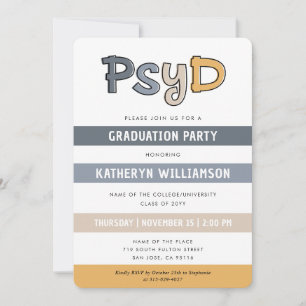 Invitación Médica de PsyD de Graduación de Psicología