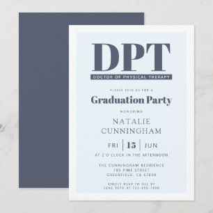 Invitación Médica moderno de DPT de Graduación de Terapia Fís
