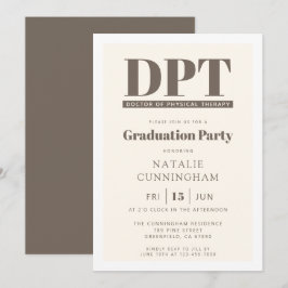 Invitación Médica moderno de DPT de Graduación de Terapia Fís