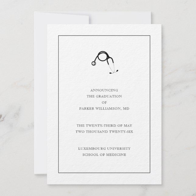 Invitación Medical School Graduation Announcement (Anverso)