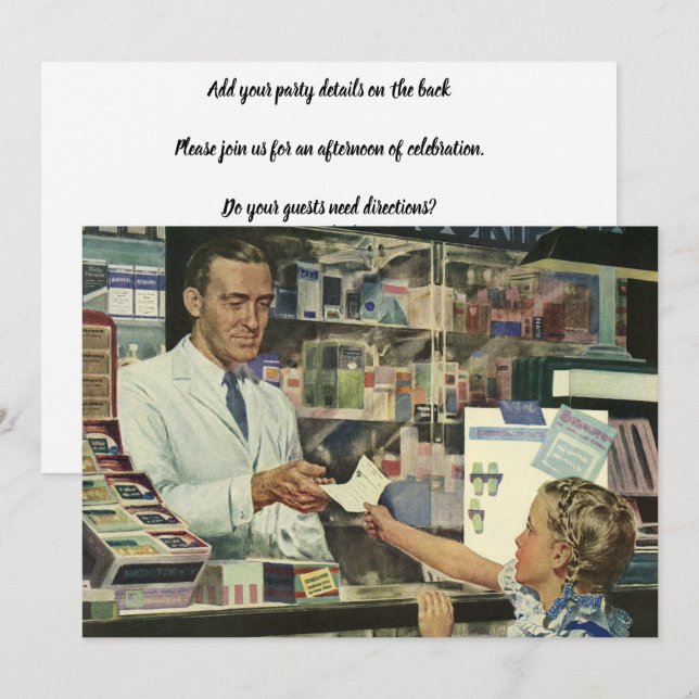 Invitación Medicina veterinaria, farmacéutica y Chica en farm (Anverso / Reverso)