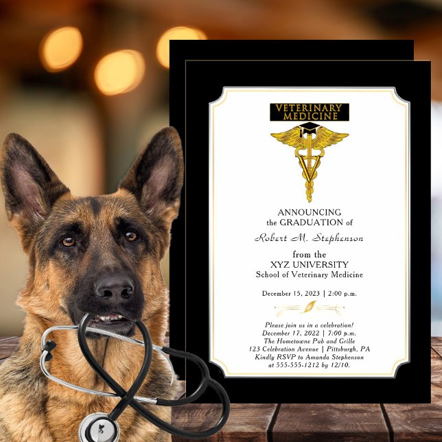Invitación Medicina veterinaria Graduación veterinaria (Subido por el creador)