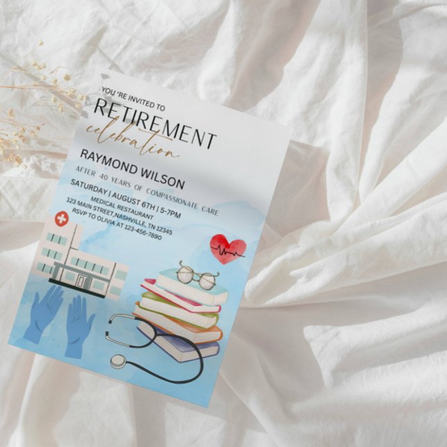 Invitación Médico orgullosamente Retirado Fiesta de Jubilació (Subido por el creador)