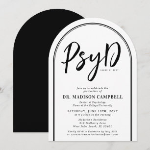 Invitación Médico PsyD Del Partido De Graduación De Psicologí