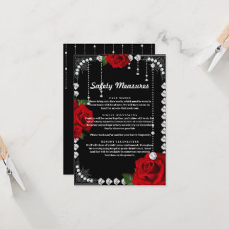 Invitación Medidas De Seguridad De Las Rosas Rojas Románticas