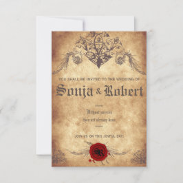 Invitación medieval adaptable del boda de la