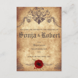 Invitación medieval adaptable del boda de la