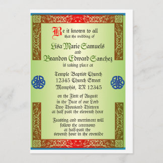 Invitación medieval de la boda de Renaisaince