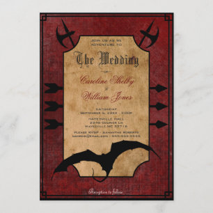 Invitación medieval de la boda del dragón de la