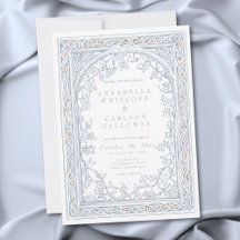 Medieval Fantasy Arch Blue & Gold Etching Wedding