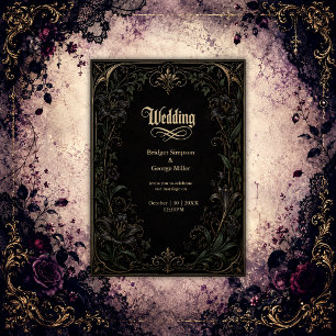 Invitación medieval gótico Lirio Hiedra Boda de Oro