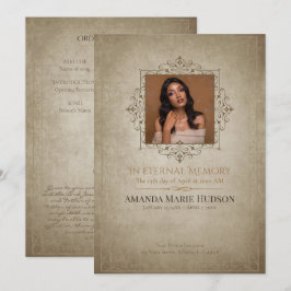 Invitación Medieval-Inspired Elegant 1-Photo Memorial