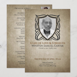 Invitación Medieval‑Inspired Shield 5 Photo Collage Memorial