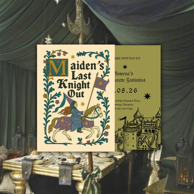 Invitación Medieval “Last Knight Out” Bachelorette Invitation (Subido por el creador)