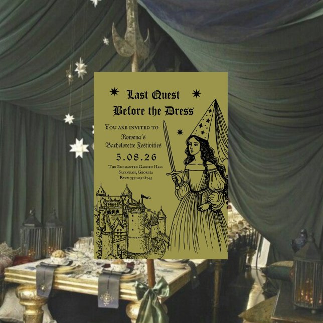 Invitación Medieval Princess Last Quest Bachelorette (Subido por el creador)