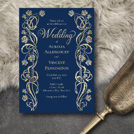 Invitación Medieval Royal Roses Sword