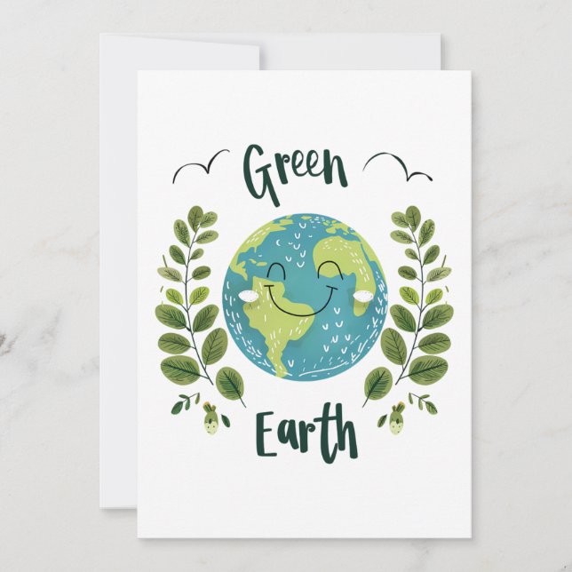 Invitación Medio ambiente mundial - Tierra sonriente con Tier (Anverso)
