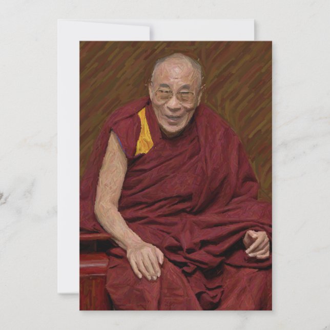 Invitación Meditación budista Yog del Buddhism de Dalai Lama (Anverso)