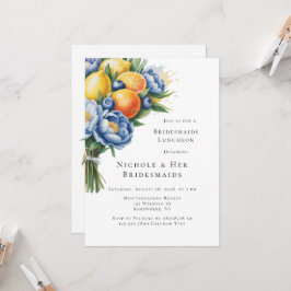 Invitación Mediterránea Citrus Bouquet Bridesmaids Luncheon