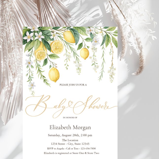 Invitación Mediterranean Blooming Lemons Baby Shower (Subido por el creador)