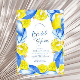 Invitación Mediterranean Blue Yellow Lemons Bridal Shower
