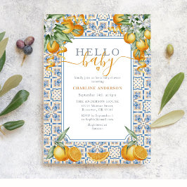 Invitación Mediterranean Citrus Baby Shower 