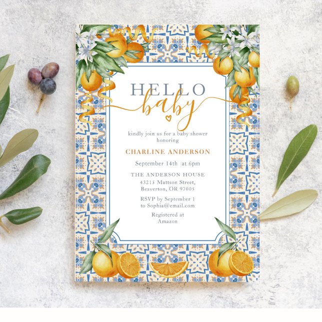 Invitación Mediterranean Citrus Baby Shower  (Subido por el creador)