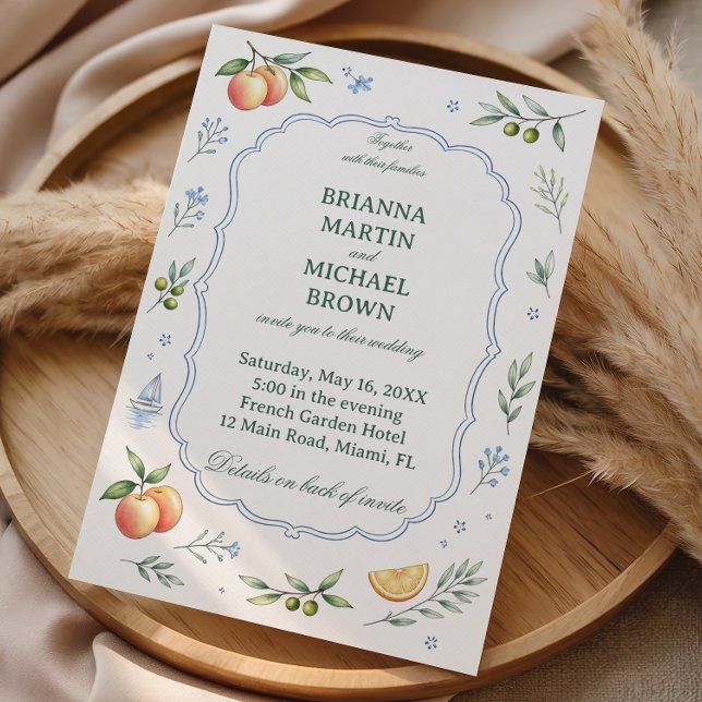 Invitación Mediterranean Citrus Floral Wedding (Subido por el creador)