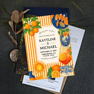 Invitación Mediterranean Citrus Orange Grove Amalfi Summer