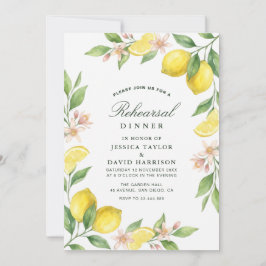 Invitación Mediterranean Citrus Wreath Rehearsal Dinner