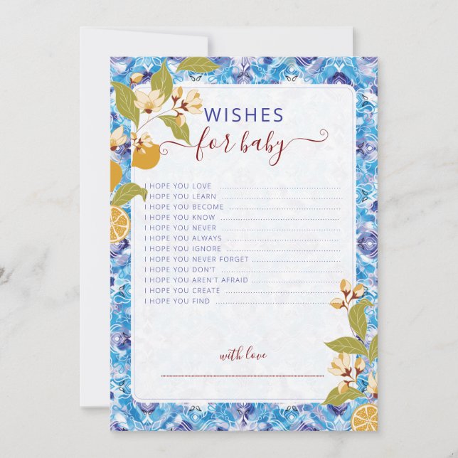 Invitación Mediterranean Lemon Amalfi Coast Baby Shower (Anverso)