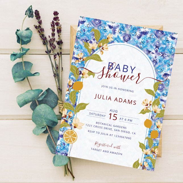 Invitación Mediterranean Lemon Amalfi Coast Baby Shower (Subido por el creador)