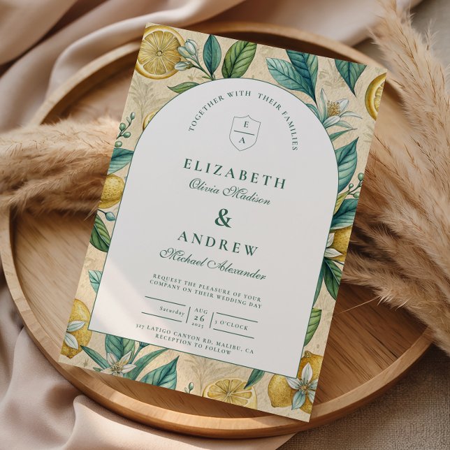 Invitación Mediterranean Lemon Garden Wedding (Subido por el creador)